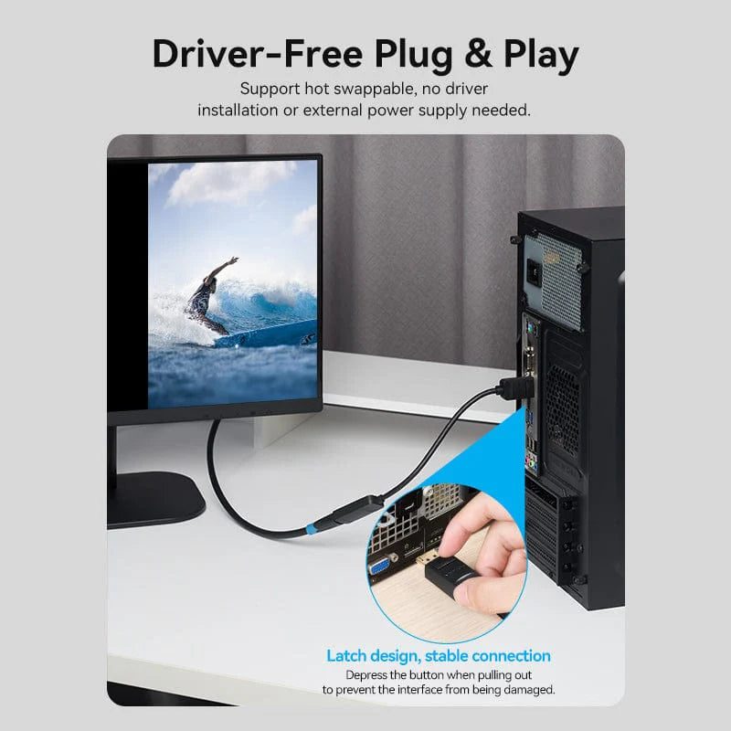 Vention DP to HDMI 4K Converter 0.15M Black