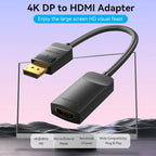 Vention DP to HDMI 4K Converter 0.15M Black