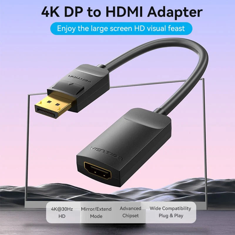 Vention DP to HDMI 4K Converter 0.15M Black