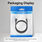 USB 2.0 A Male to B Male Cable 1.5M Black PVC Type