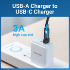 Vention USB 2.0 Male to USB-C Female Adapter Black PVC Type