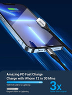 USB 2.0 C to Lightning Cable 1.5M Gray Aluminum Alloy Type MFI Apple Certified Cable